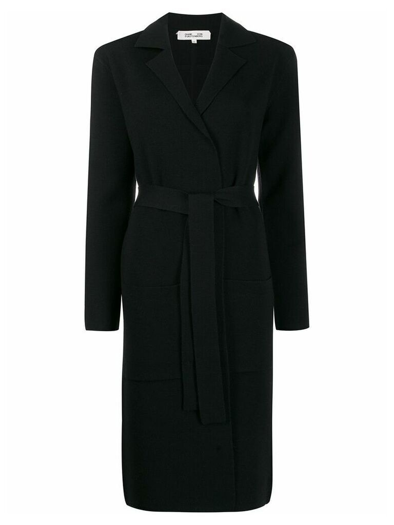 Diane von Furstenberg relaxed-fit tie-fastening cardi-coat - Black