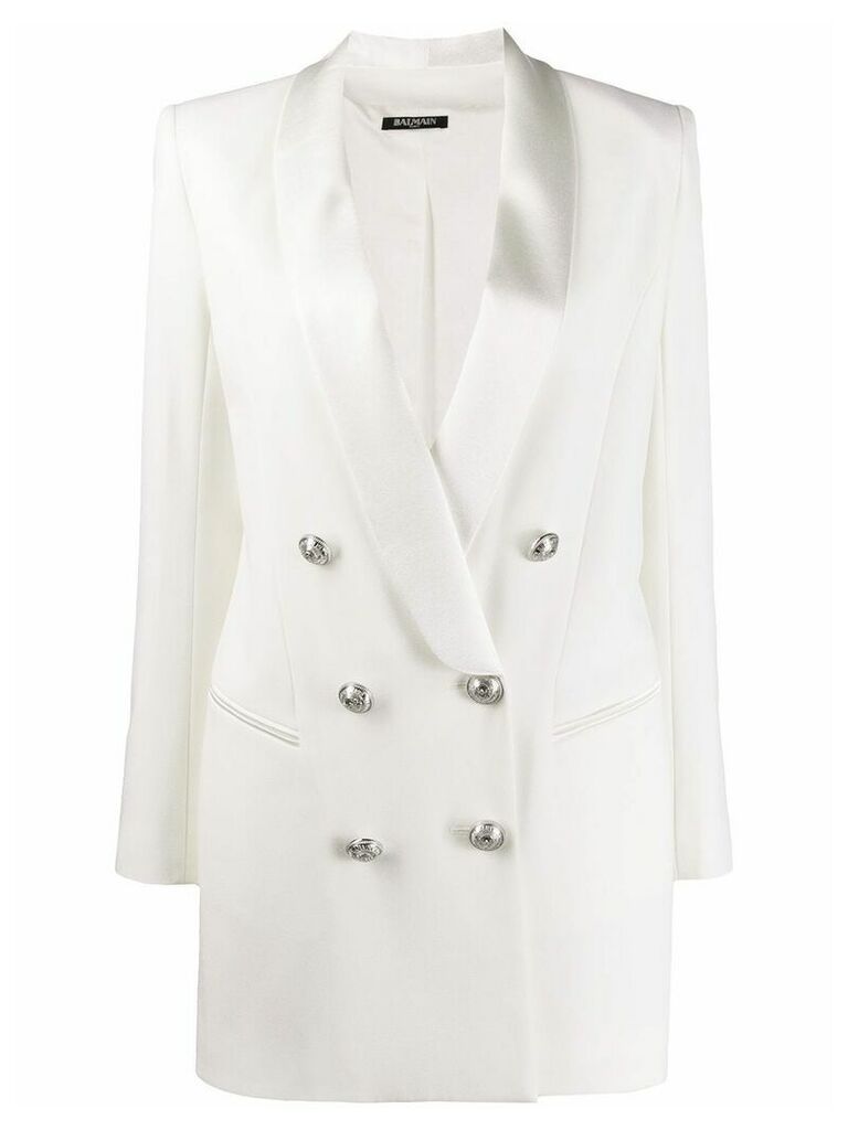 Balmain double-breasted blazer dress - White