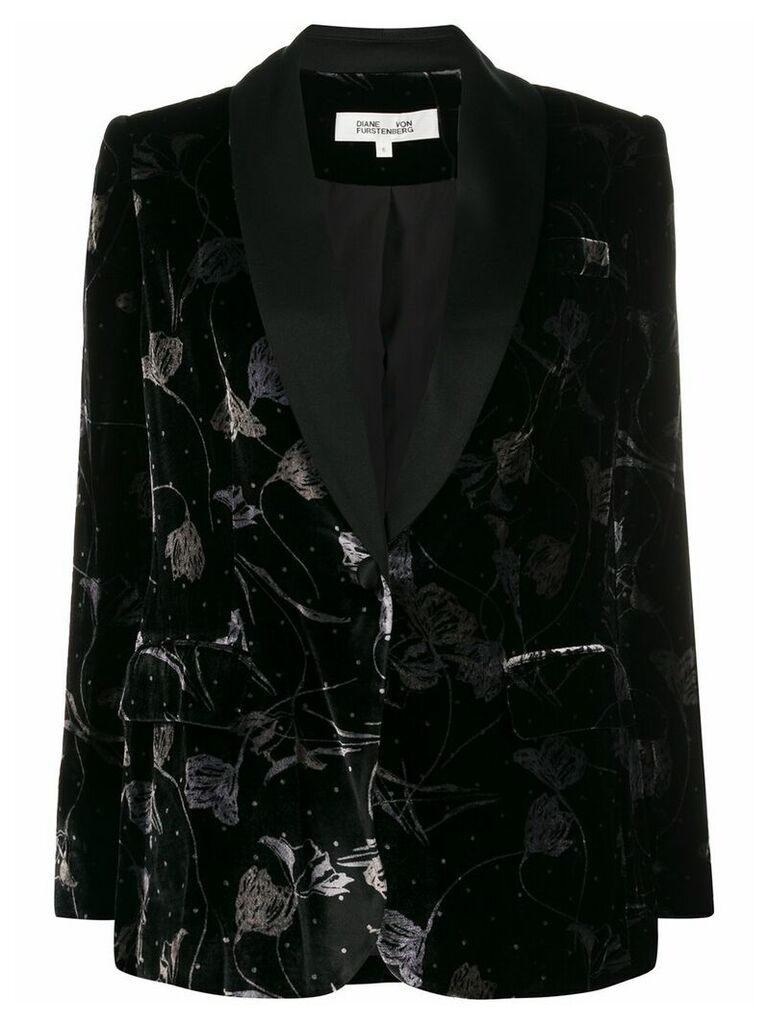 DVF Diane von Furstenberg floral velvet blazer - Black