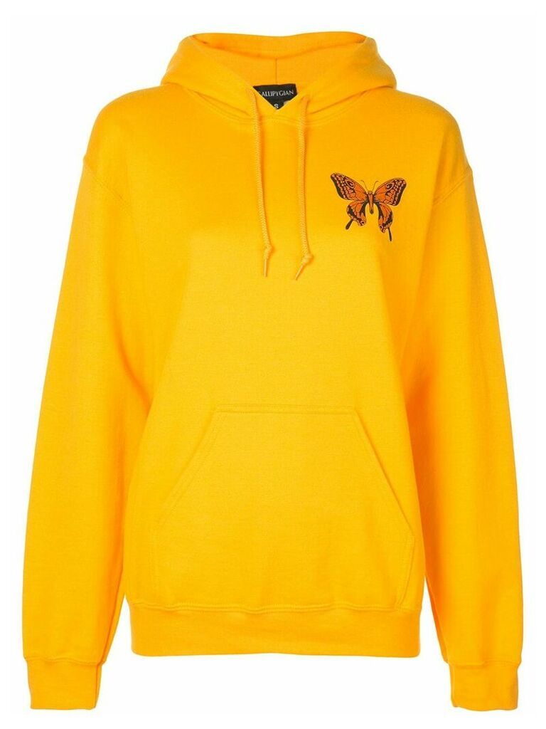 Callipygian Floral Face relaxed hoodie - Yellow