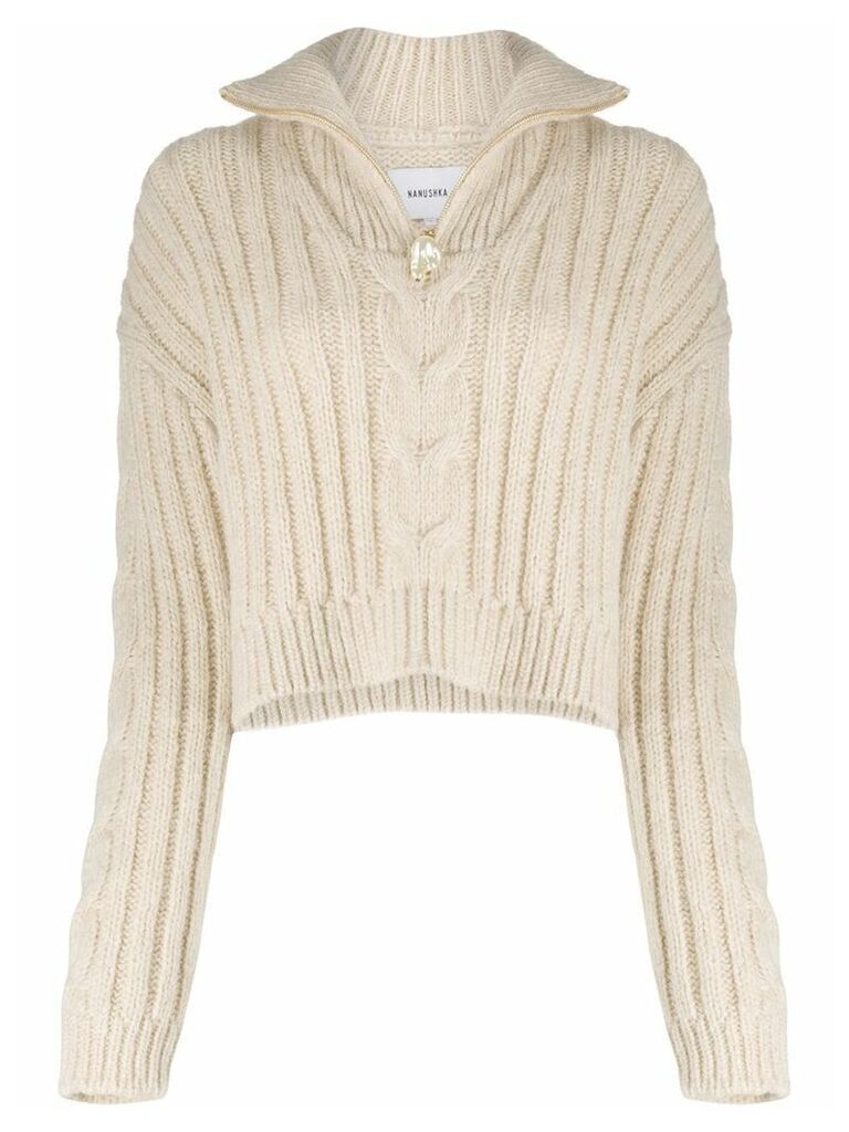 Nanushka half zip knitted jumper - Neutrals