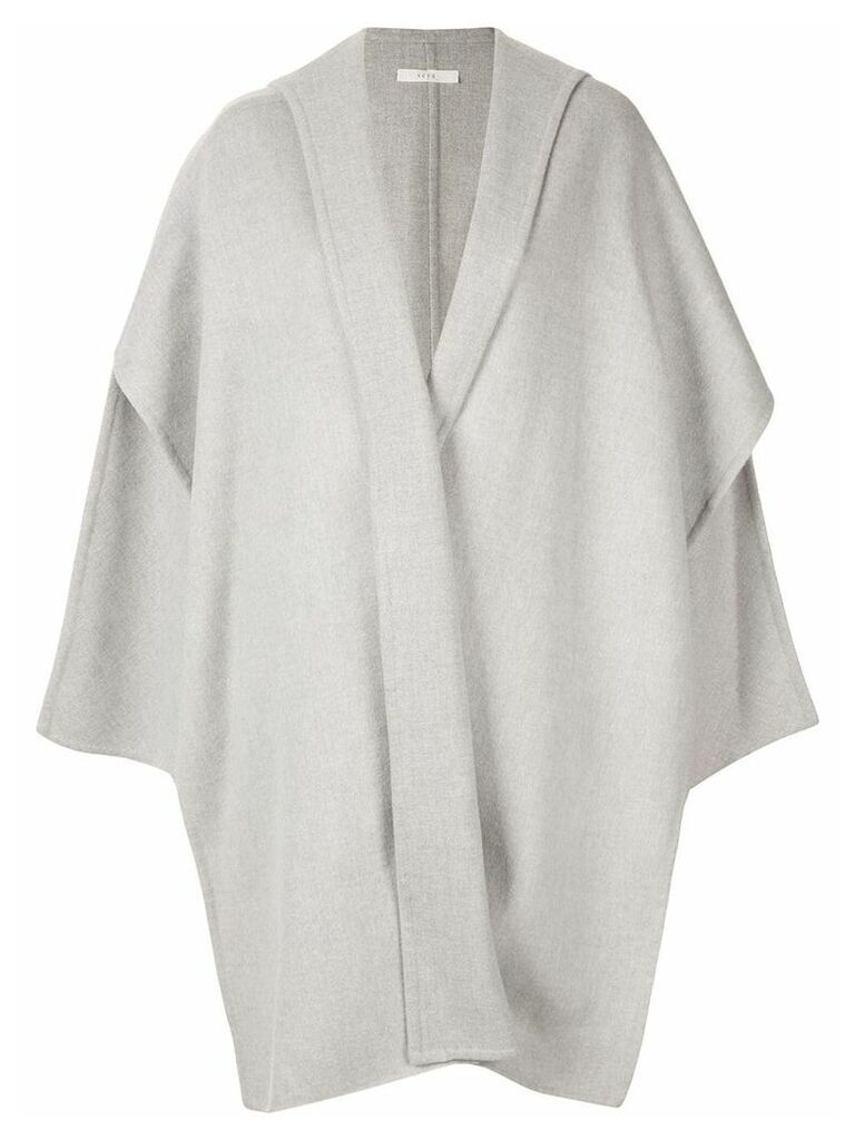 Seya. hooded knit cape - Grey