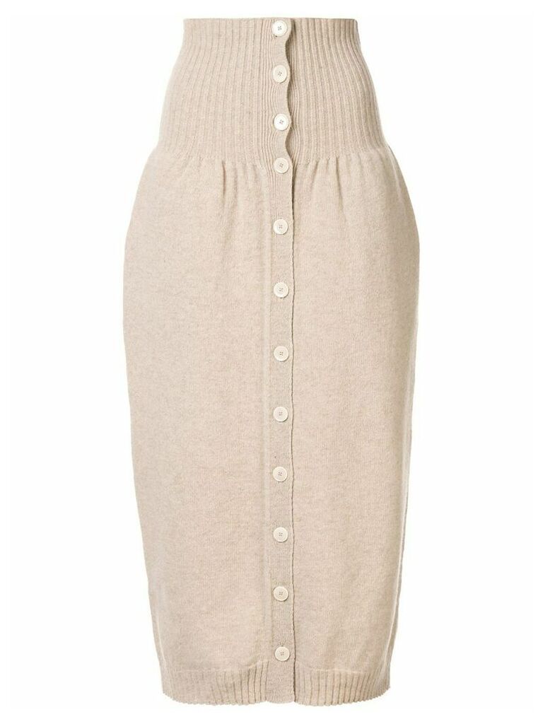 Lemaire high waisted knitted skirt - Brown