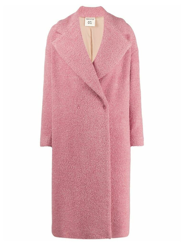 Semicouture oversized double breasted coat - PINK