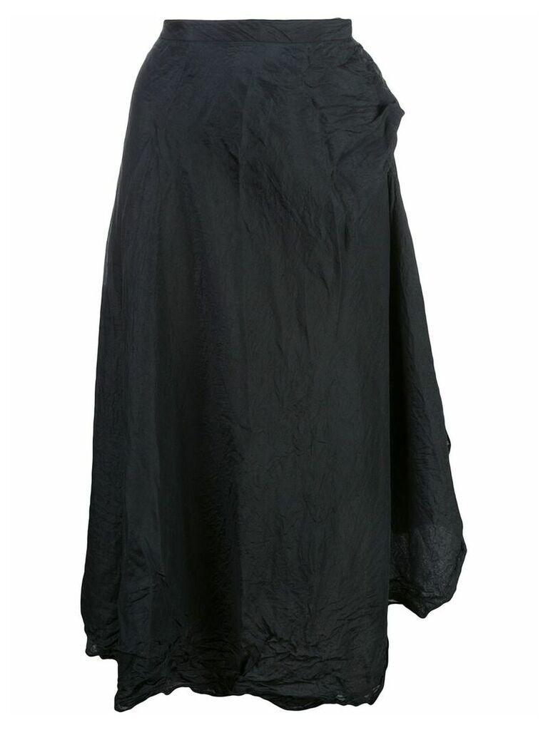 Marc Le Bihan asymmetric hem silk skirt - Black