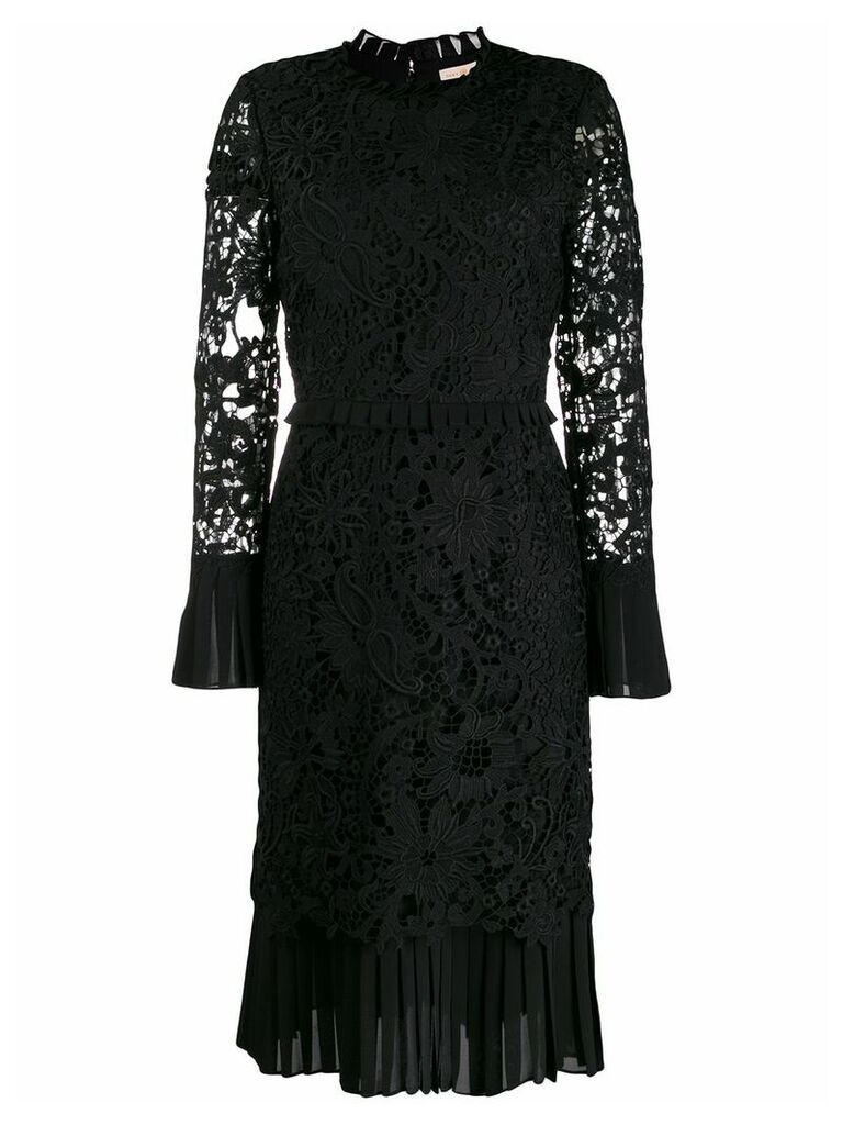 Tory Burch lace-pattern fitted dress - Black