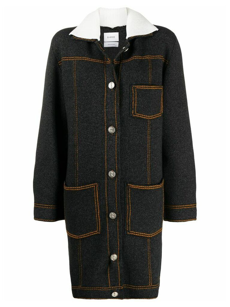 Barrie Sherpa collar cardi-coat - Black