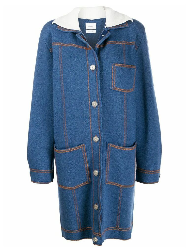 Barrie Sherpa collar cardi-coat - Blue