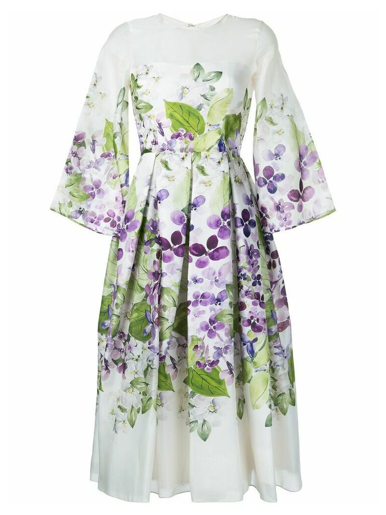 Bambah Iris printed tea dress - White