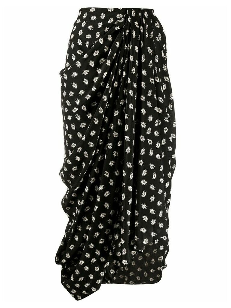 Isabel Marant floral print midi skirt - Black