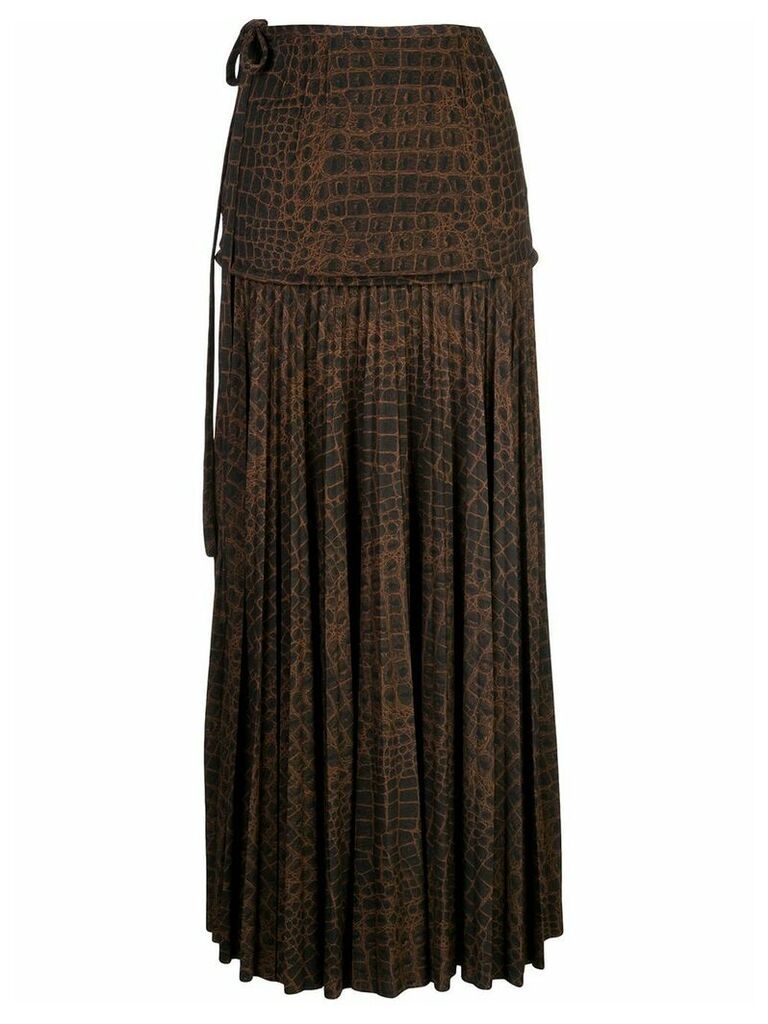 Proenza Schouler pleated animal-print skirt - Brown