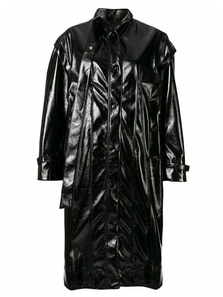 Irene patent style coat - Black