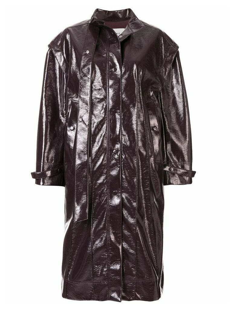 Irene patent style coat - PURPLE