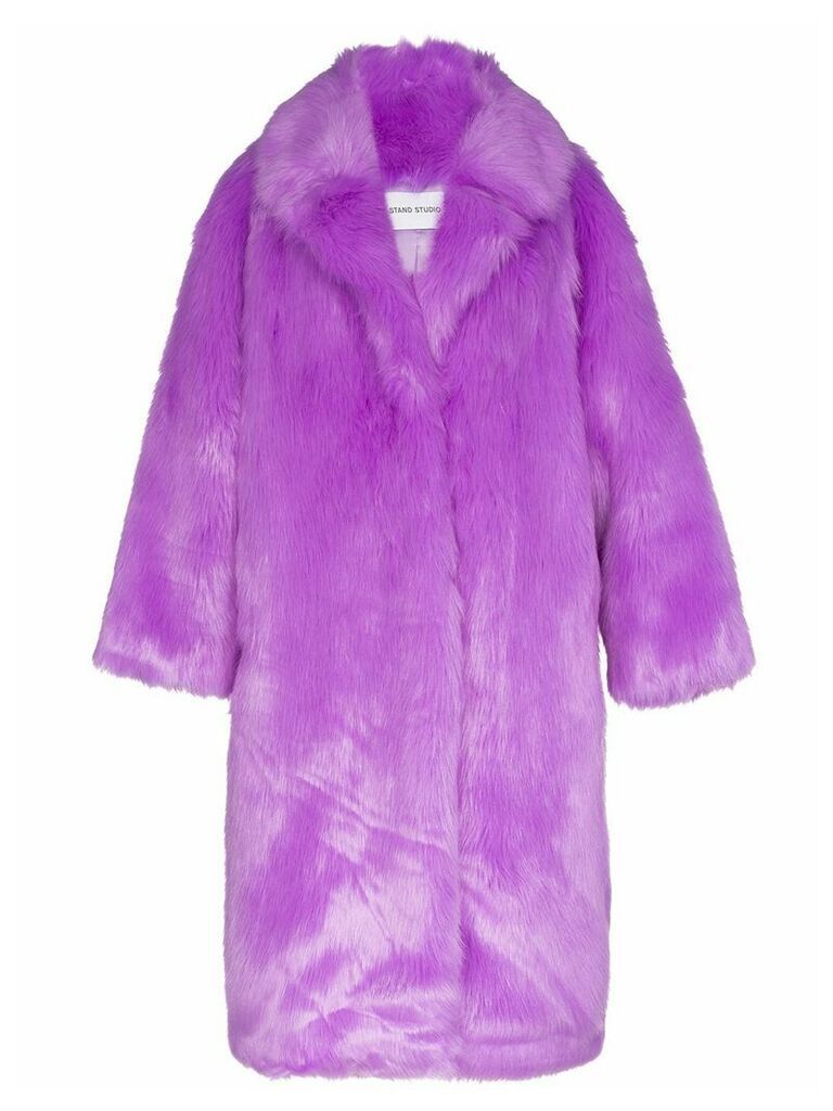 Stand Studio oversized Clara faux fur coat - PURPLE