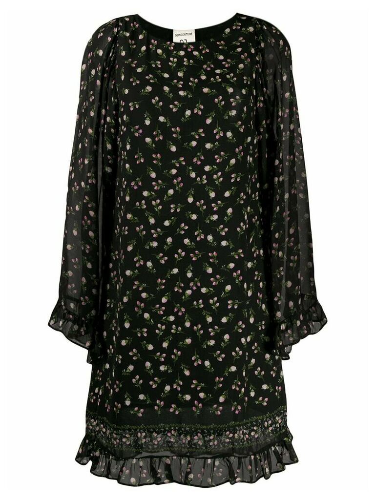 Semicouture Camp floral frill dress - Black