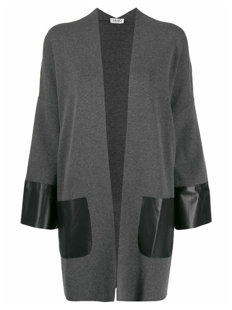LIU JO oversized contrast panel cardigan - Grey