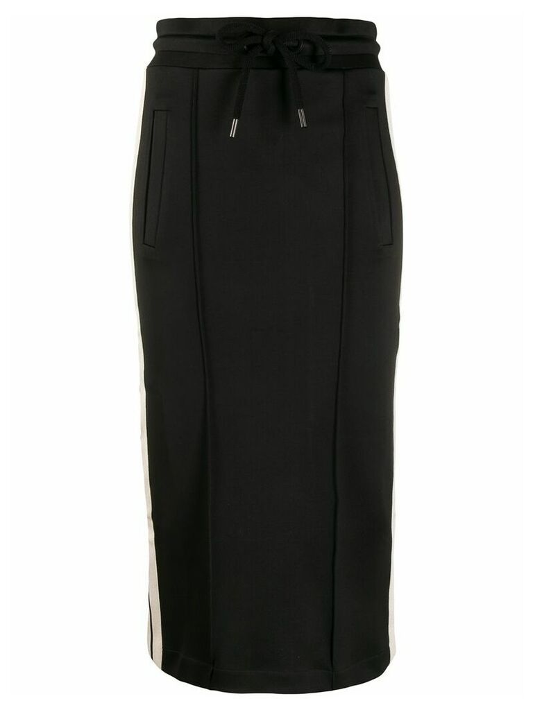 Palm Angels contrast stripe drawstring midi skirt - Black