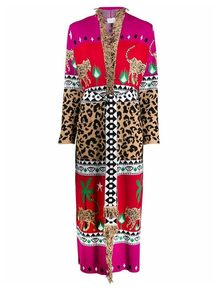 Hayley Menzies Leopardess jacquard cardi-coat - PINK
