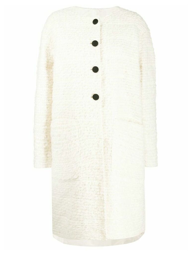 Rochas textured single-breasted coat - Neutrals