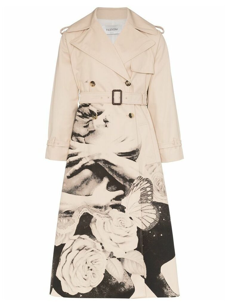 Valentino x Undercover Graphic Lovers print trench coat - Neutrals