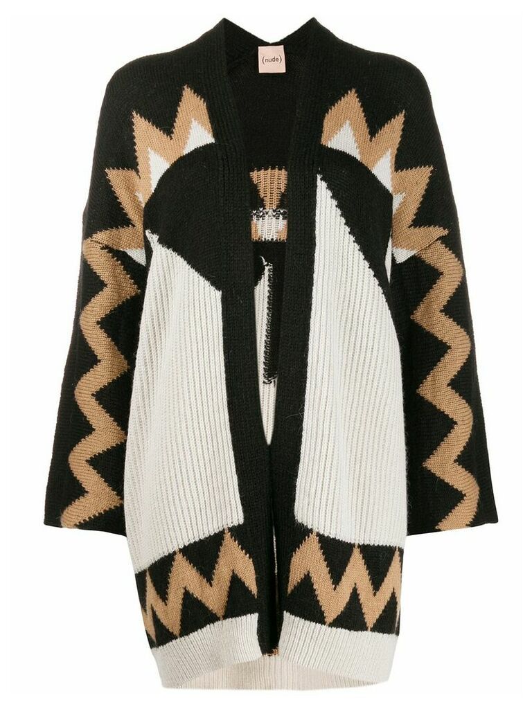 Nude Aztec pattern knit cardigan - Black