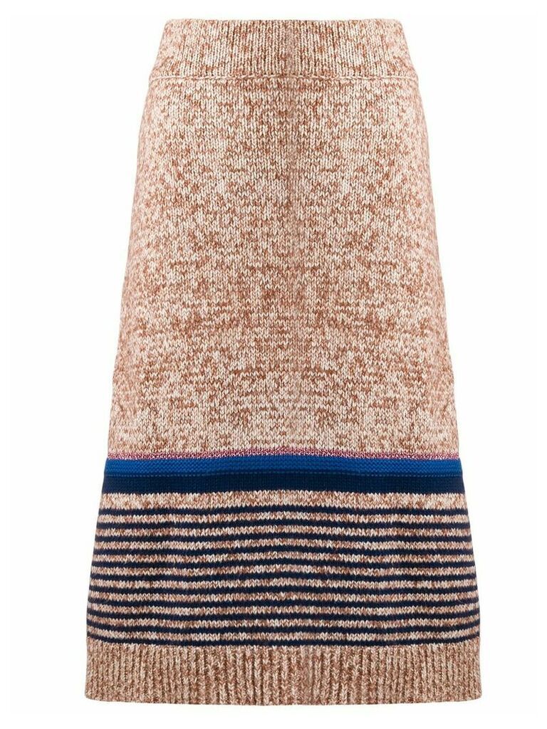 See by Chloé textured knit midi skirt - Brown