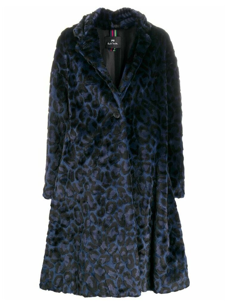 PS Paul Smith leopard-print coat - Blue