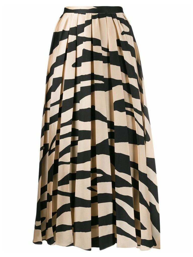 Erika Cavallini zebra print midi skirt - NEUTRALS