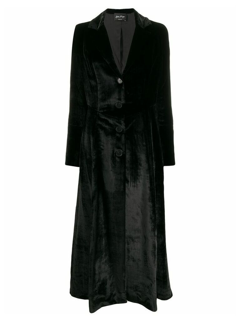 Andrea Ya'aqov velvet long coat - Black
