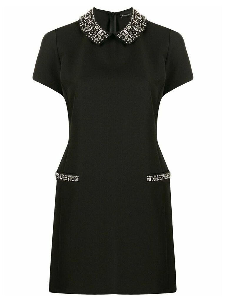 Ermanno Scervino fitted embellished collar dress - Black