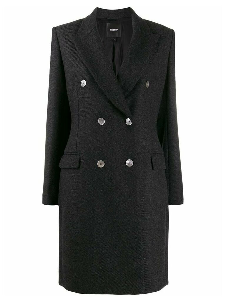 Theory double-breasted coat - Black