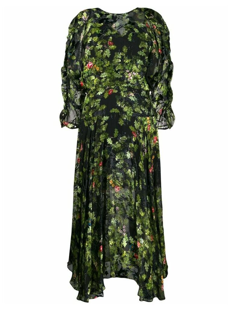 Preen By Thornton Bregazzi flared floral-print dress - Green