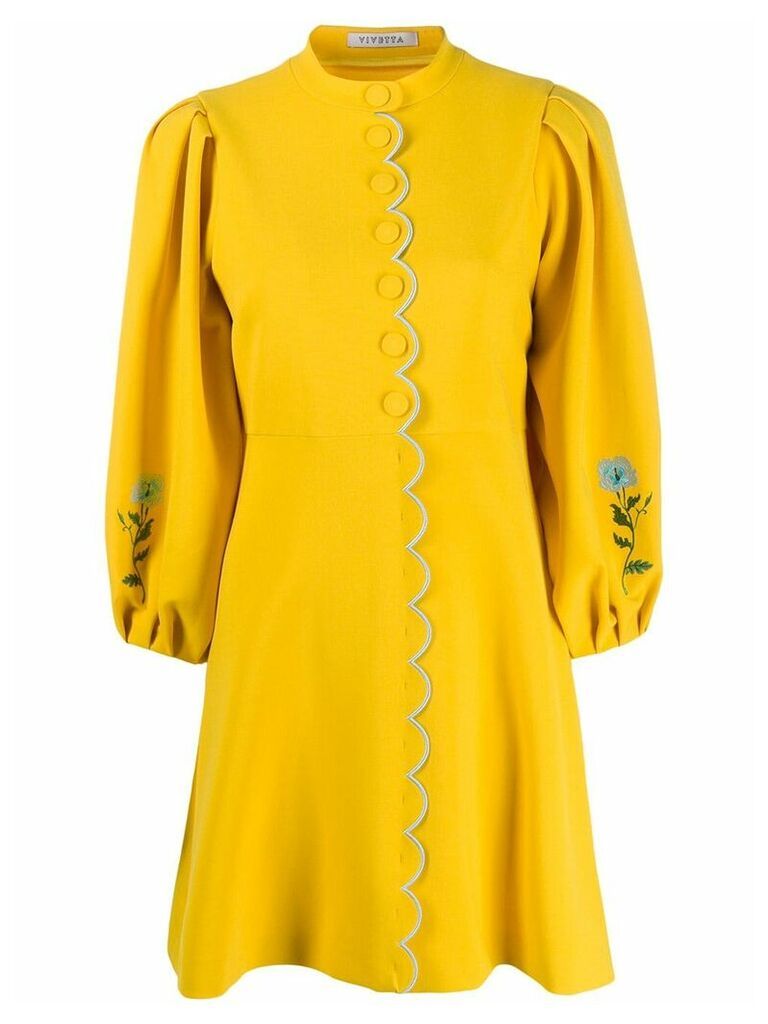 Vivetta scallop-trim floral dress - Yellow