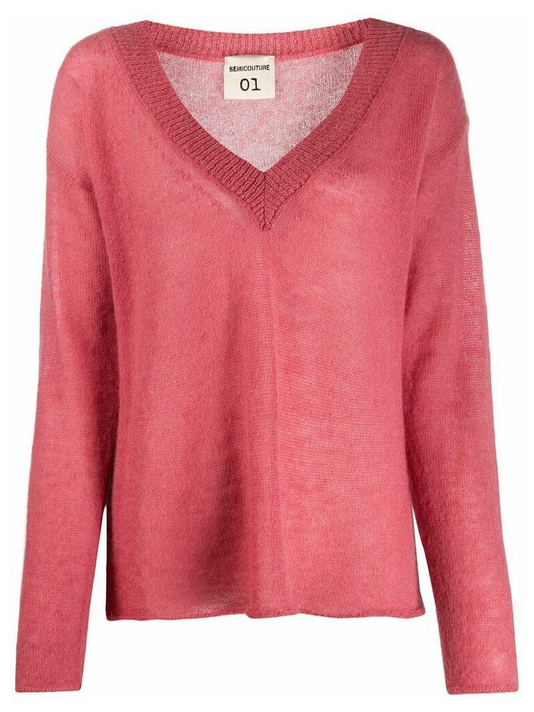 Semicouture long-sleeve flared jumper - PINK