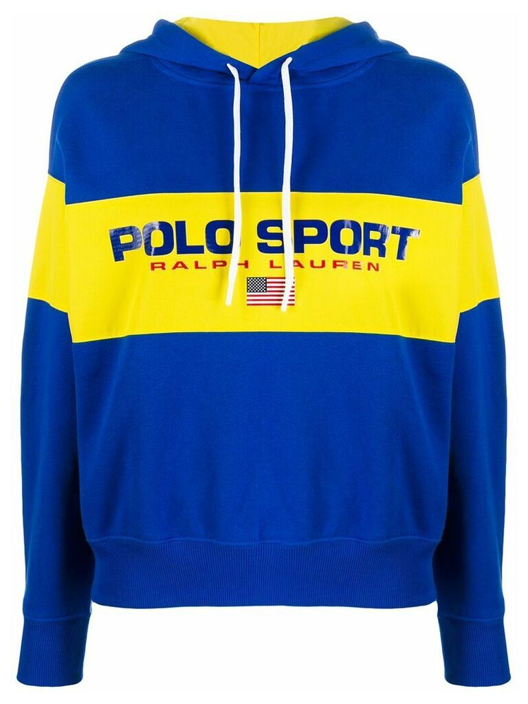 Polo Ralph Lauren logo colour-block hoodie - Blue