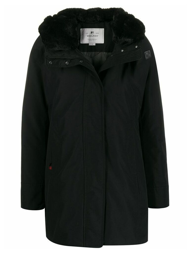 Woolrich zipped hooded parka coat - Black