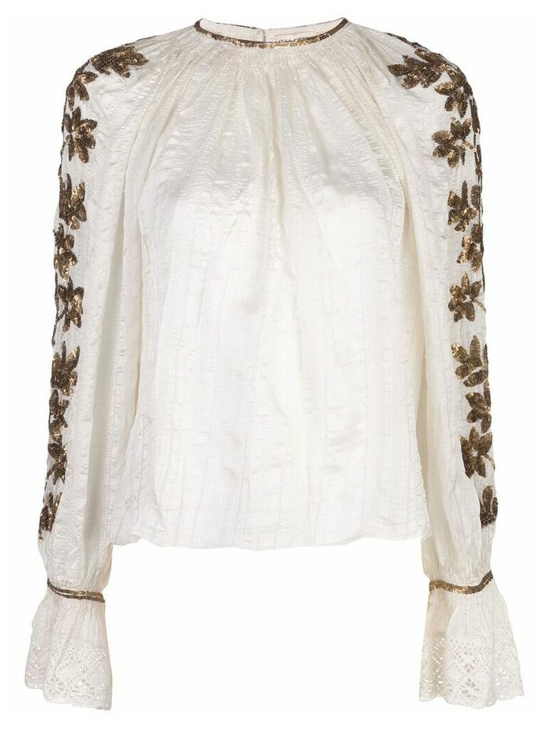 Ulla Johnson floral embroidered blouse - White