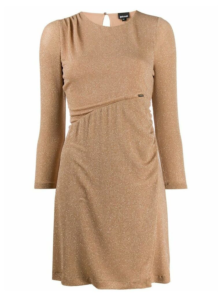 Just Cavalli asymmetric waist dress - Brown