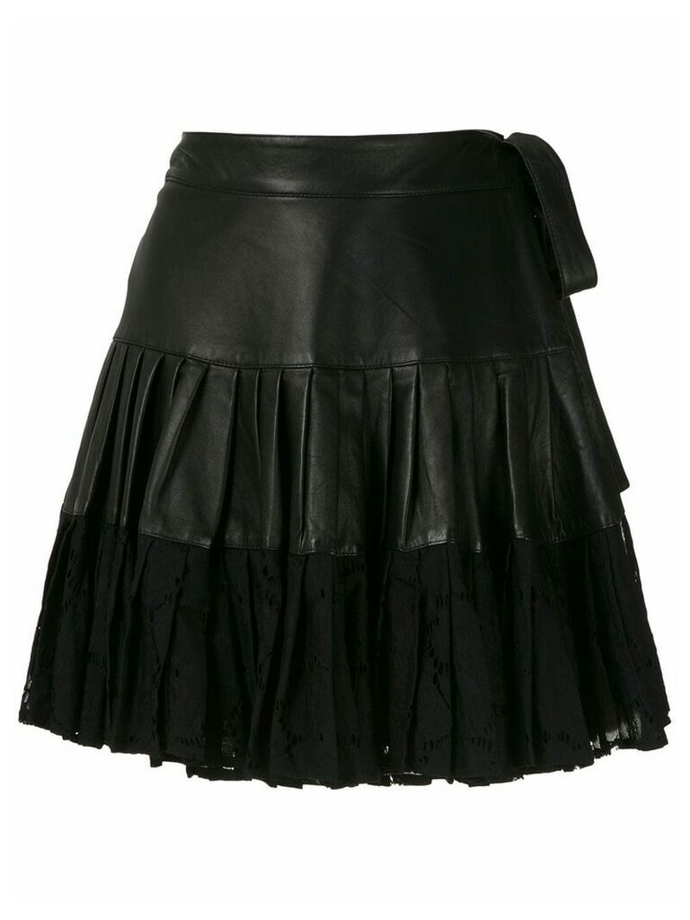 Andrea Bogosian Piter ruflle leather skirt - Black