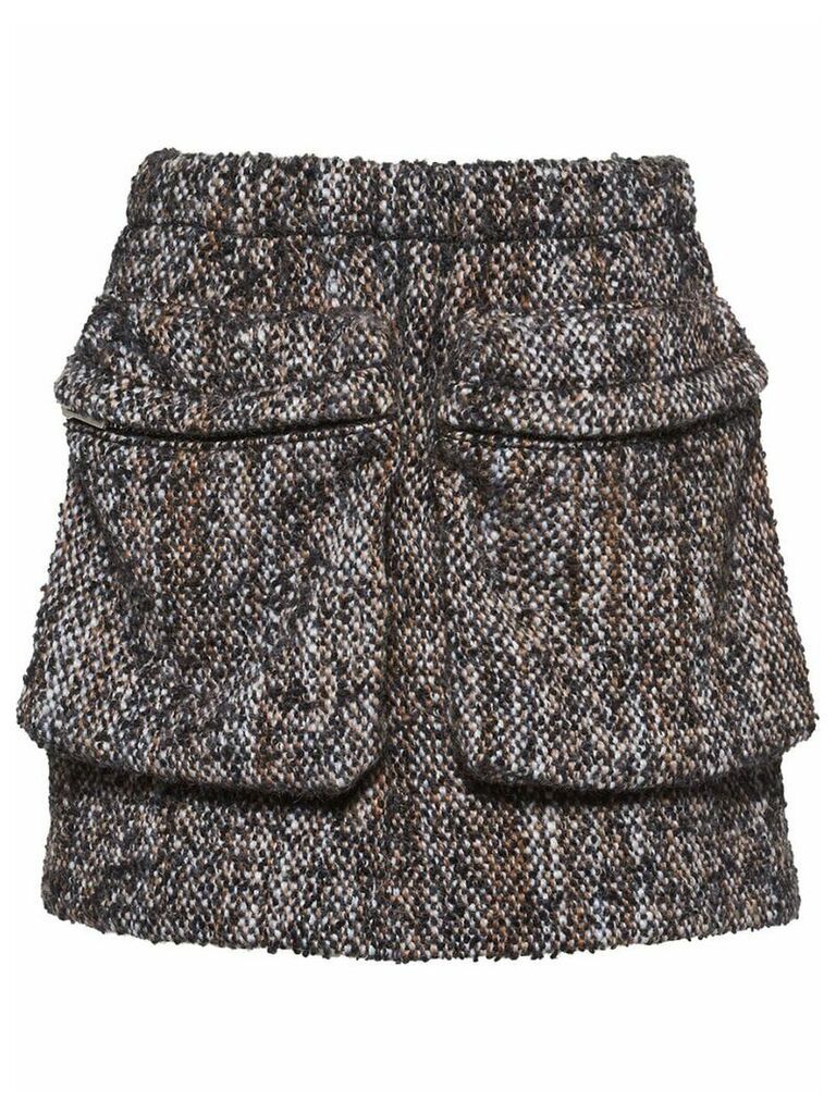 Miu Miu bouclé tweed mini skirt - Grey