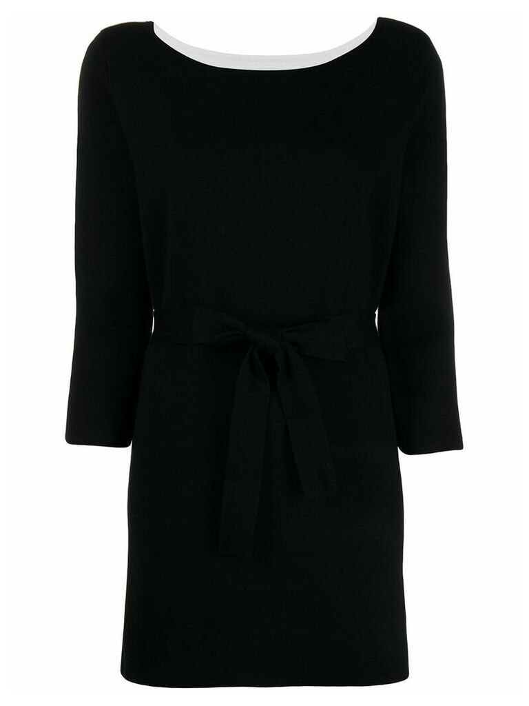 Twin-Set two-tone logo charm knitted dress - Black