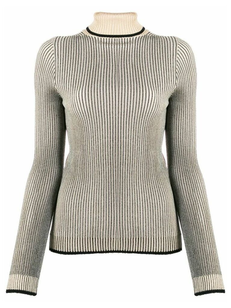 Marco De Vincenzo ribbed knit roll neck sweater - NEUTRALS