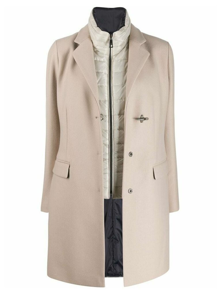 Fay double toggle single breasted coat - NEUTRALS