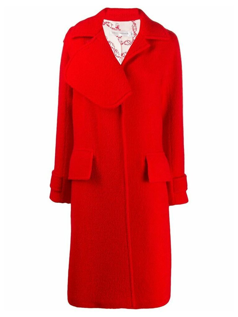 Victoria Beckham textured asymmetric lapel coat