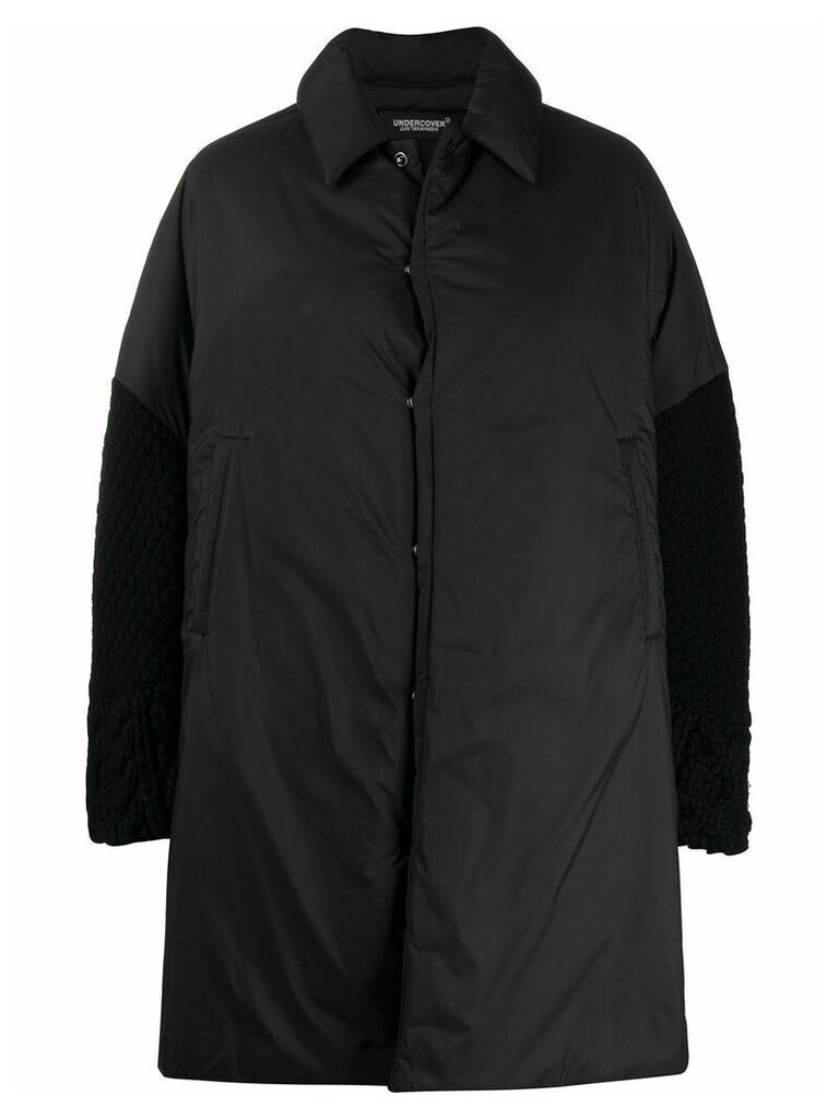 Undercover dual-fabric oversized coat - Black