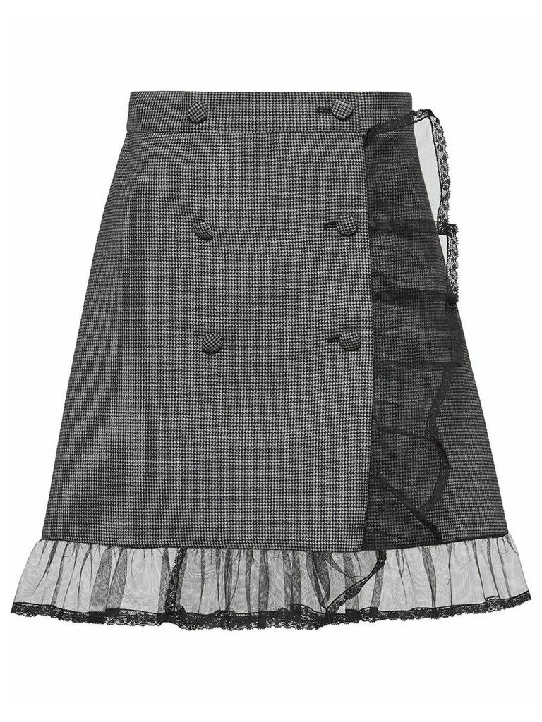 Miu Miu houndstooth a-line skirt - Grey