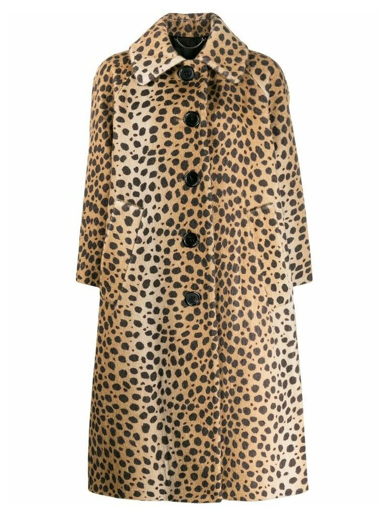 Marc Jacobs leopard print midi coat - NEUTRALS