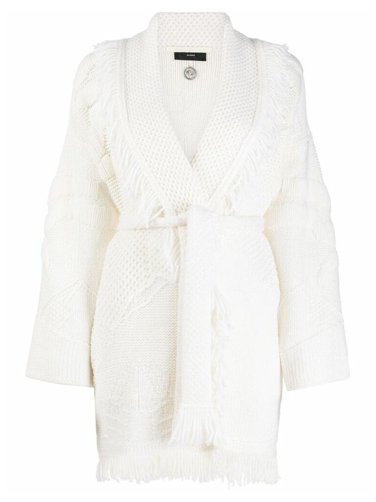 Alanui tassel knitted cardi-coat - White