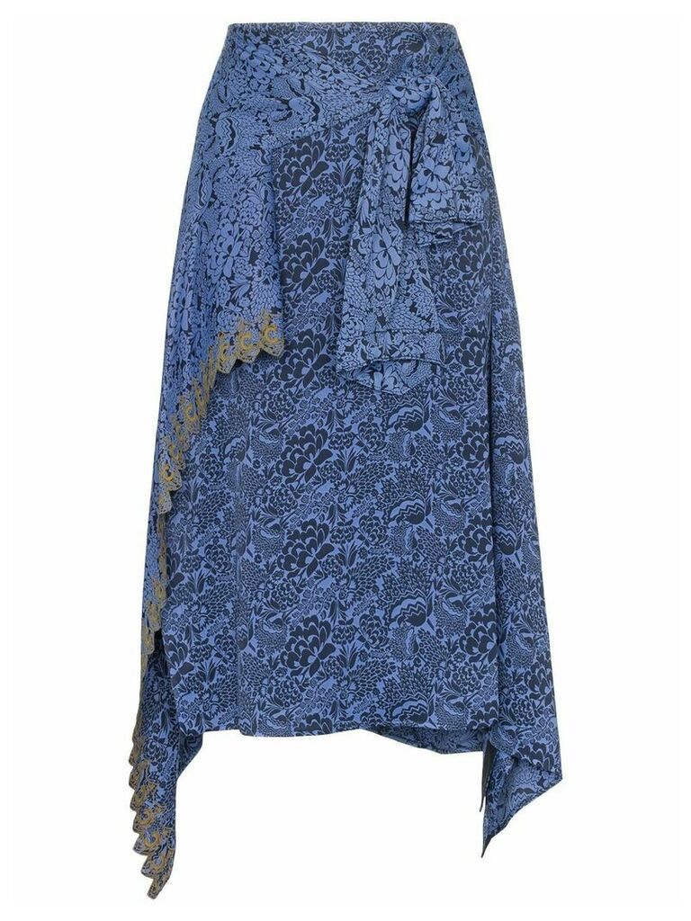 Chloé asymmetric wrap midi skirt - Blue