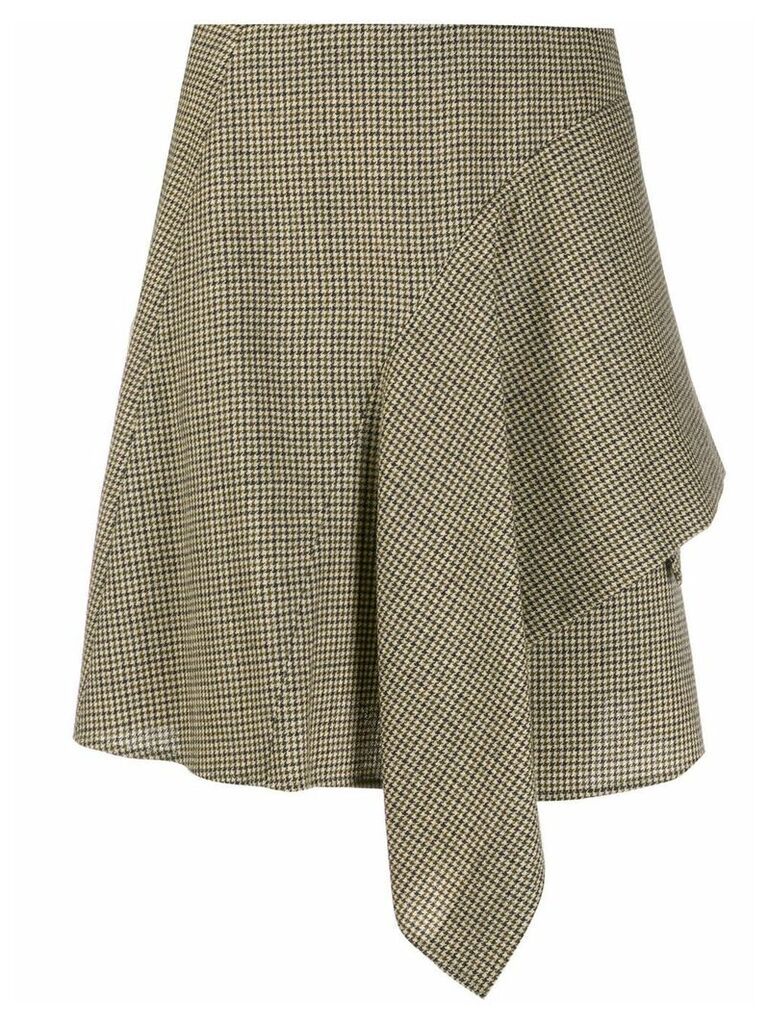 Chloé houndstooth check draped skirt - Brown